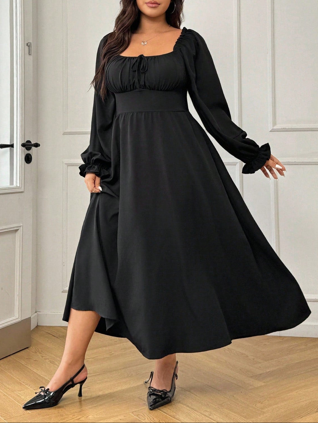 Rochie maxi Shein Curve, negru