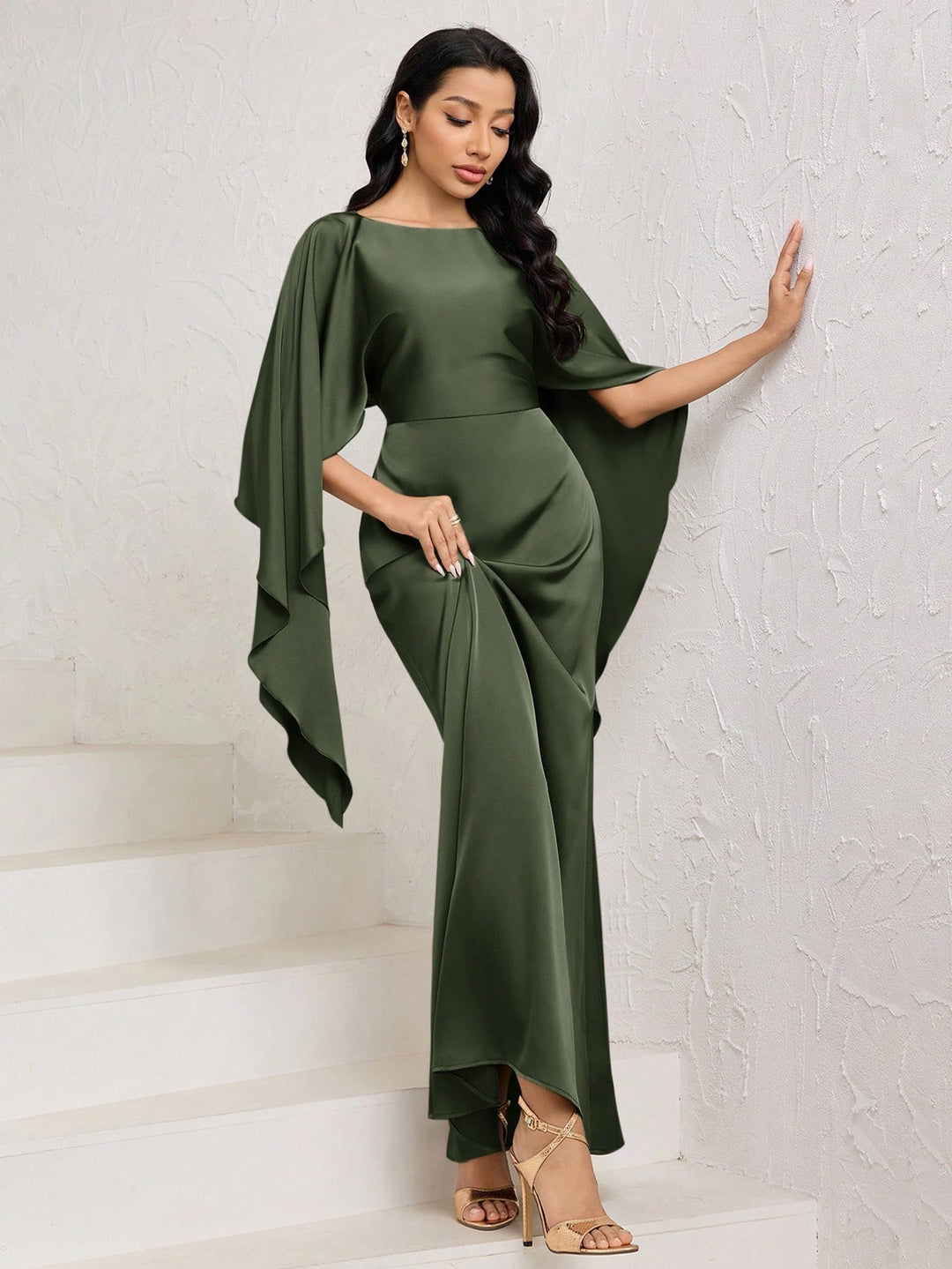 Rochie maxi SHEIN, kaki