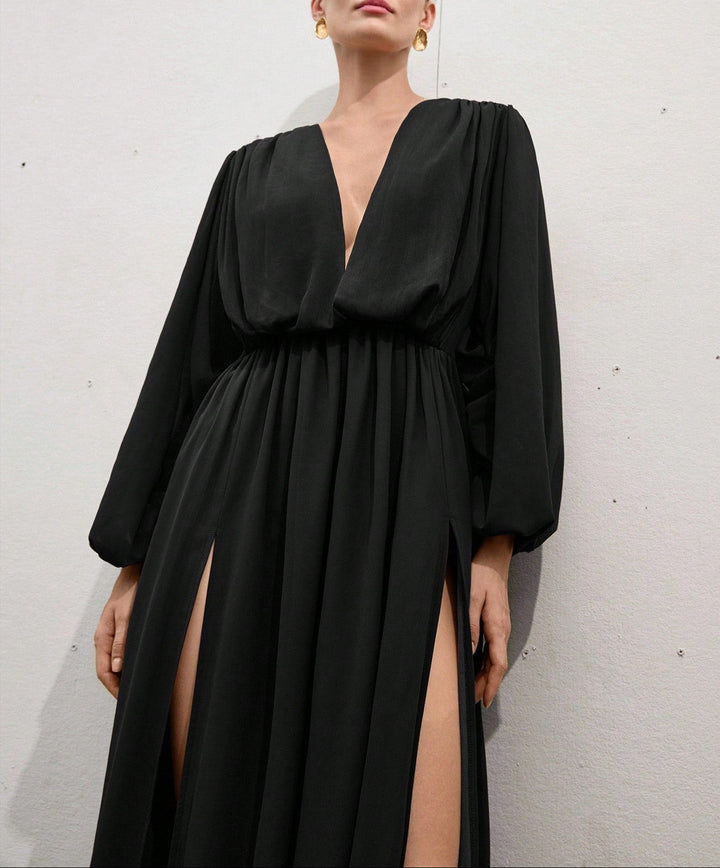 Rochie maxi Aveloria by Shein, negru