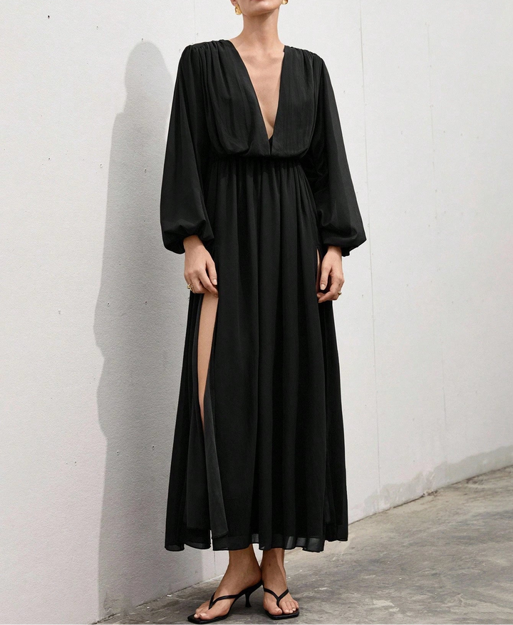 Rochie maxi Aveloria by Shein, negru