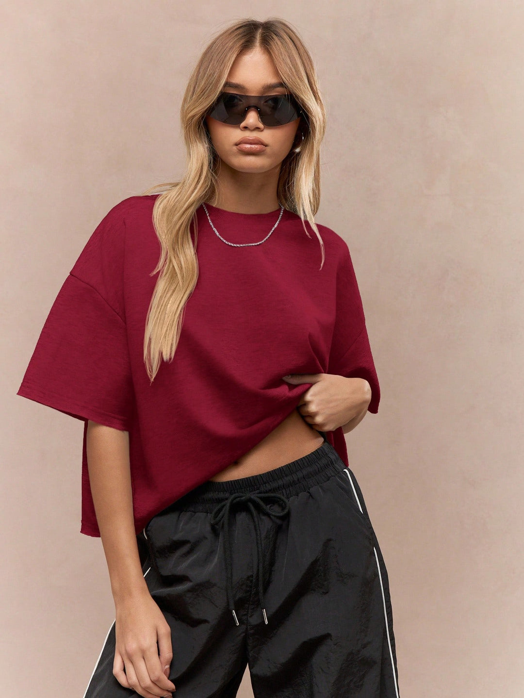 Tricou SHEIN, vișiniu