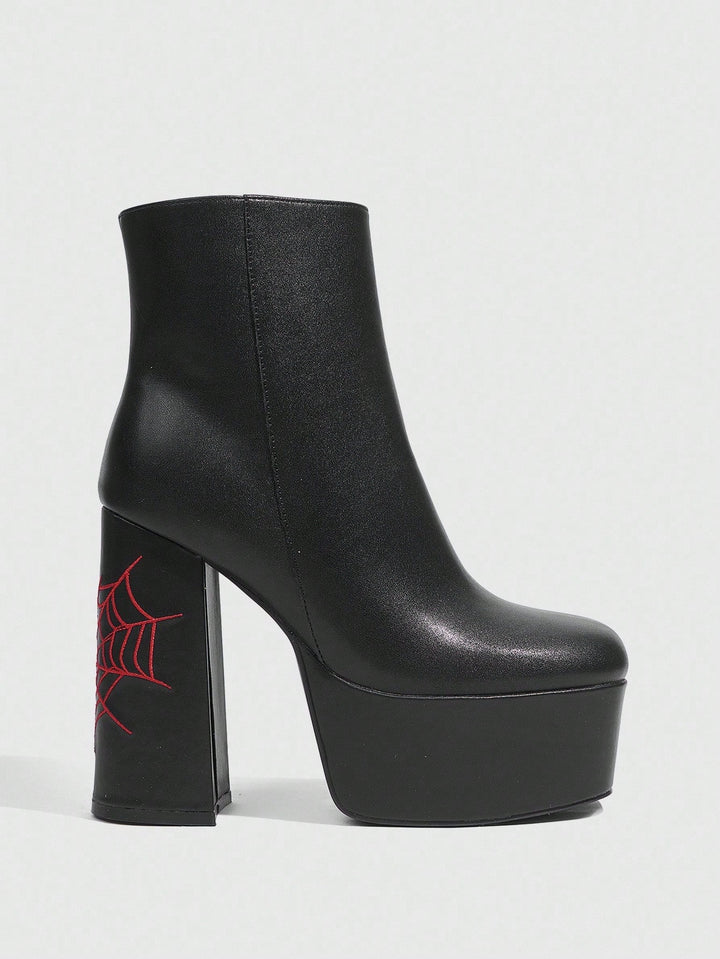 Botine cu toc SHEIN, negru