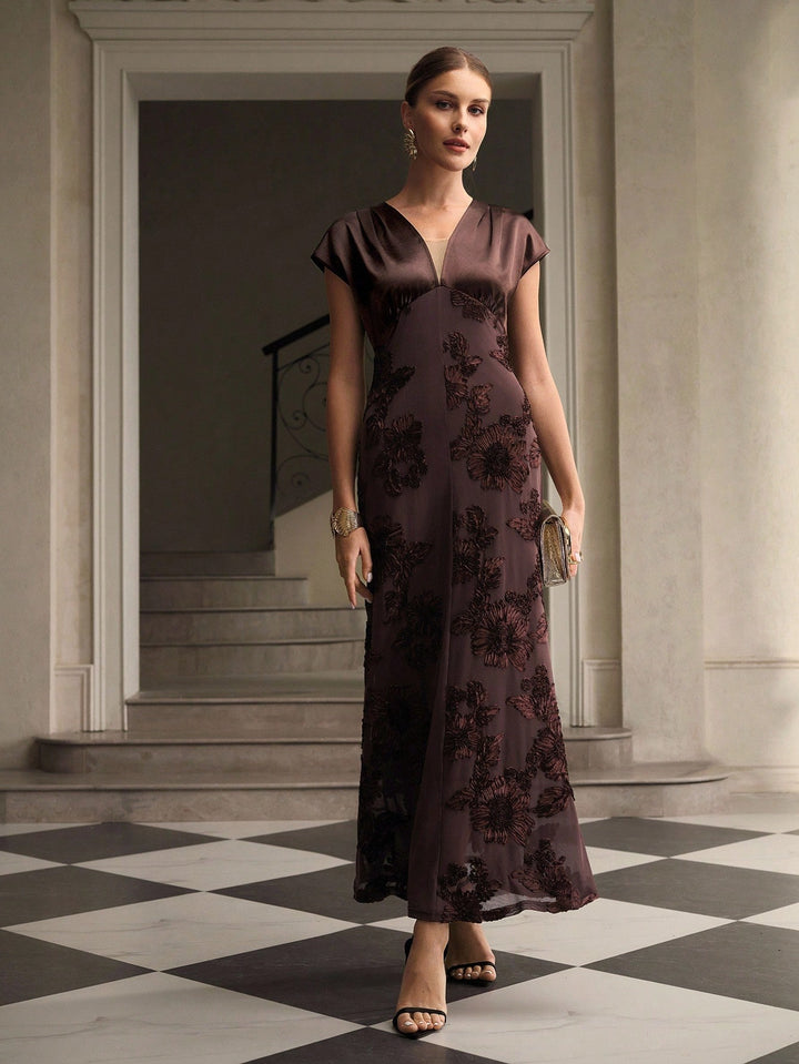 Rochie midi SHEIN, maro