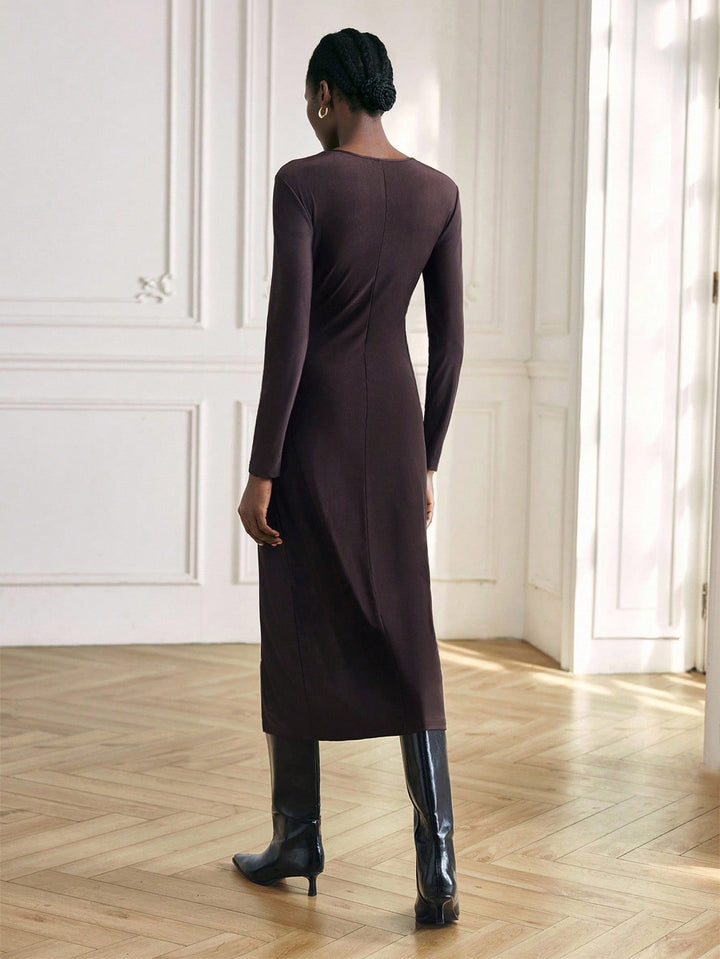 SHEIN maxi ruha, barna