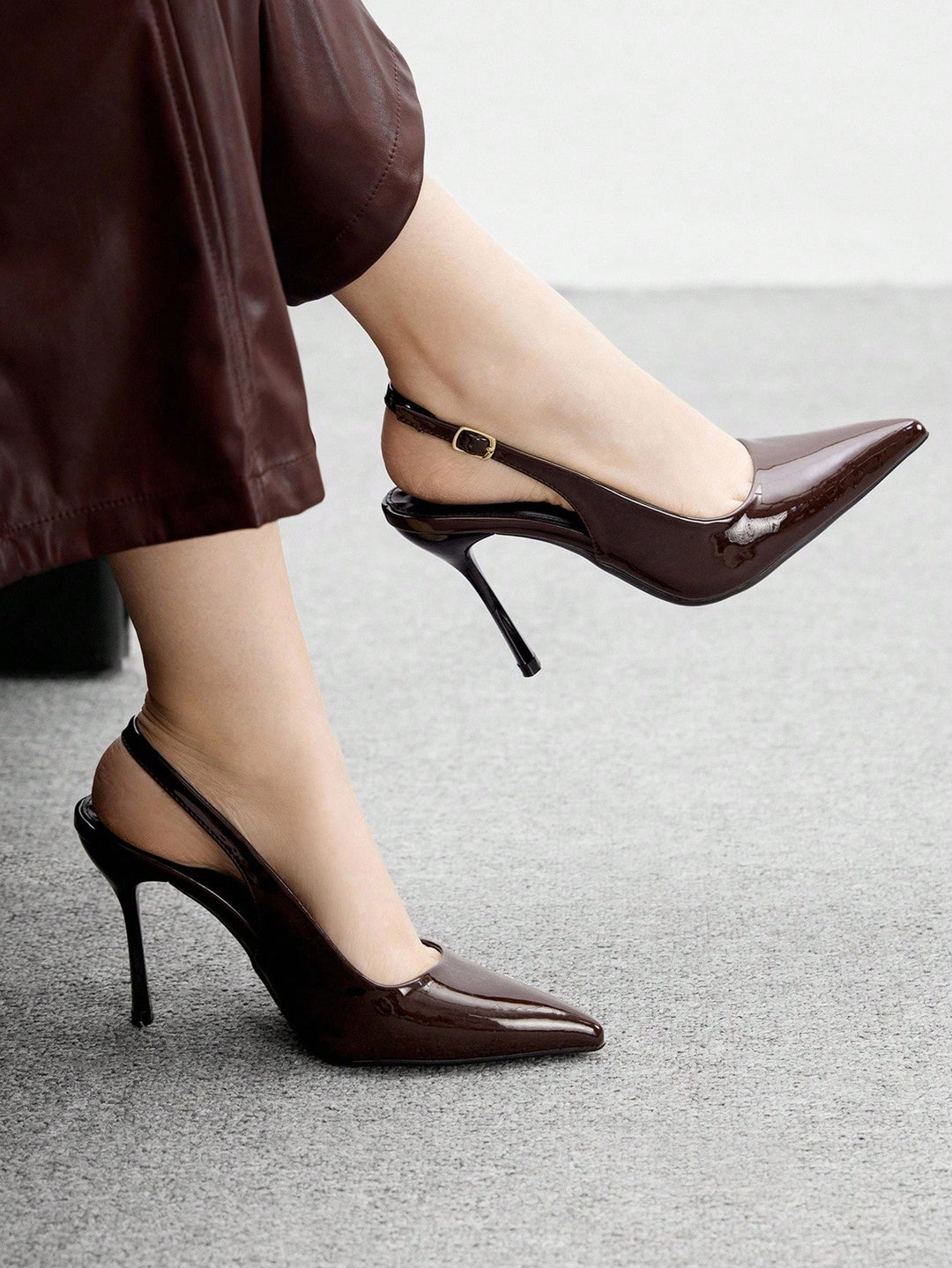 Pantofi cu toc SHEIN, maro