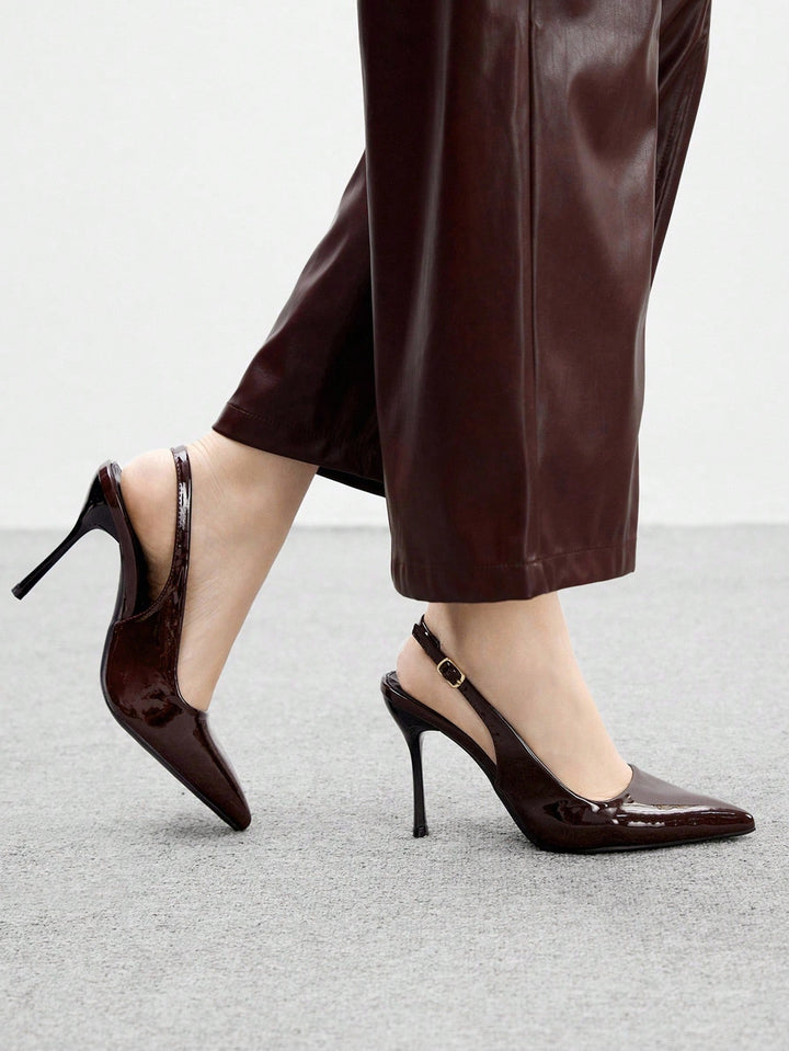 Pantofi cu toc SHEIN, maro