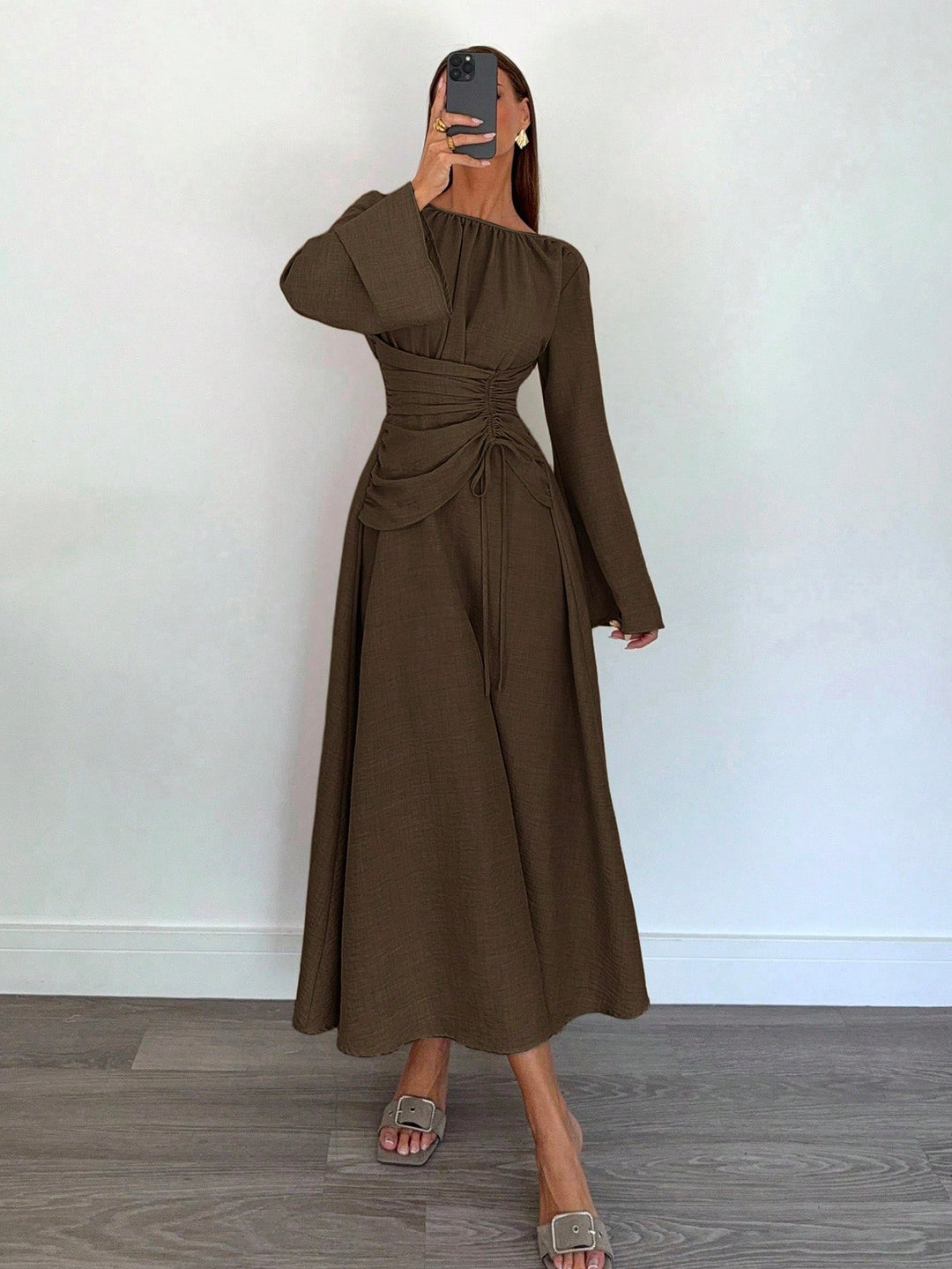 Rochie maxi SHEIN, maro