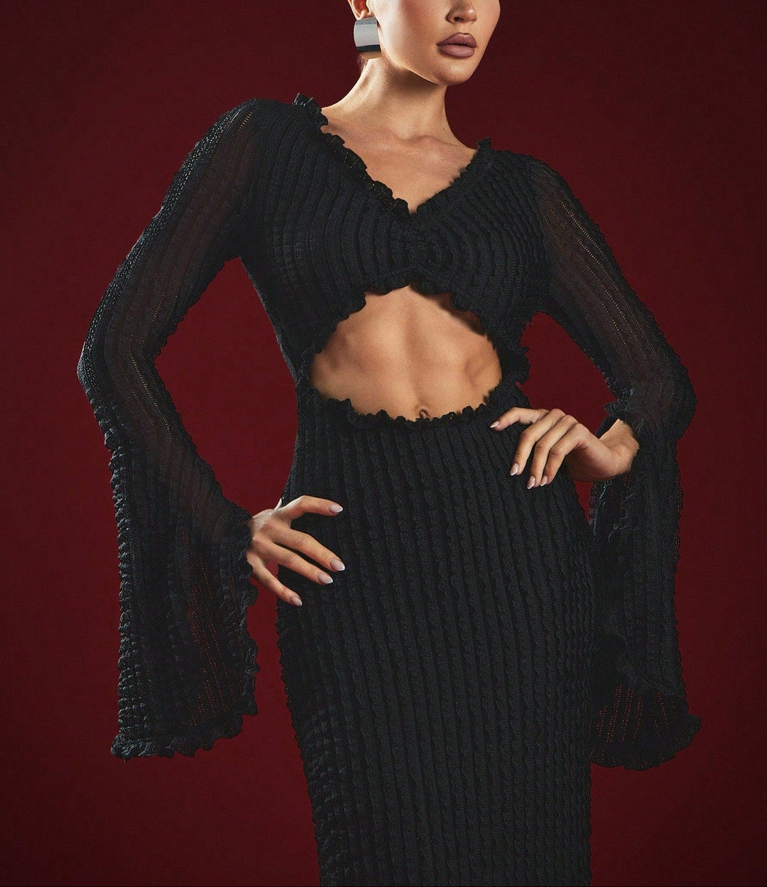 Shein maxi ruha, fekete