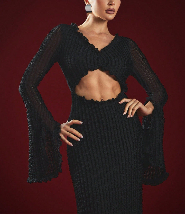Shein maxi ruha, fekete