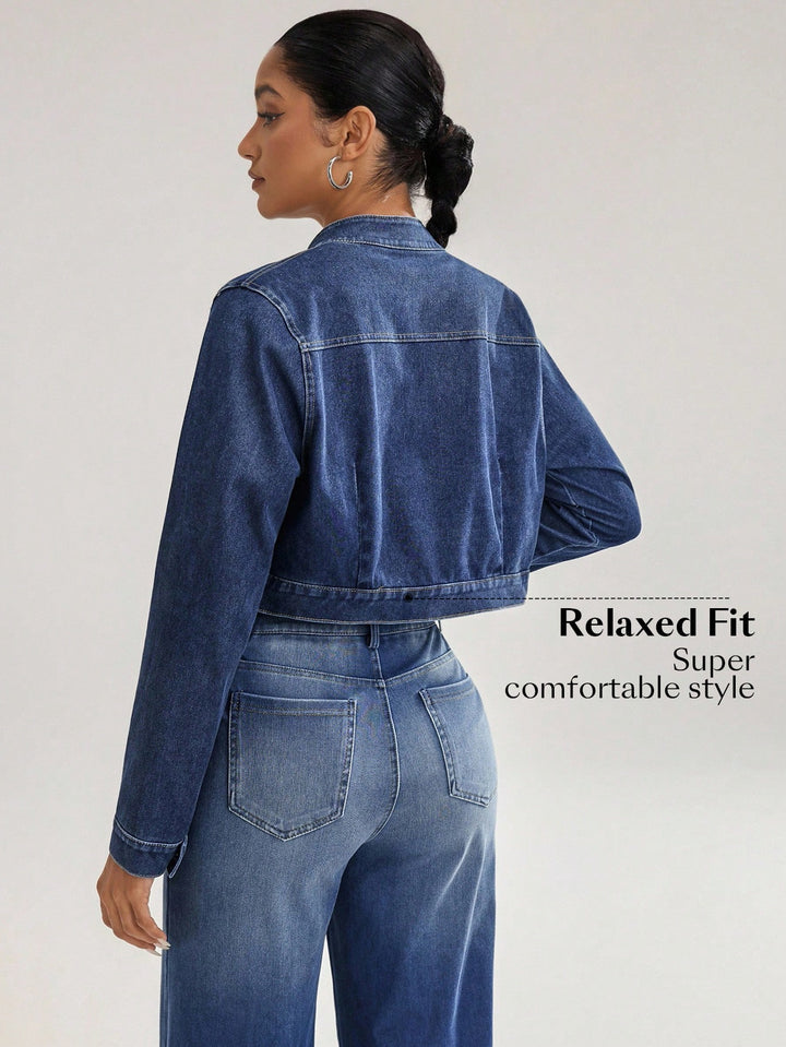 Jachetă denim SHEIN, albastru