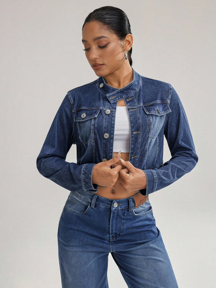 Jachetă denim SHEIN, albastru
