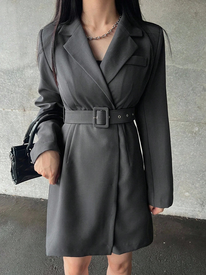 SHEIN szürke blézerruha