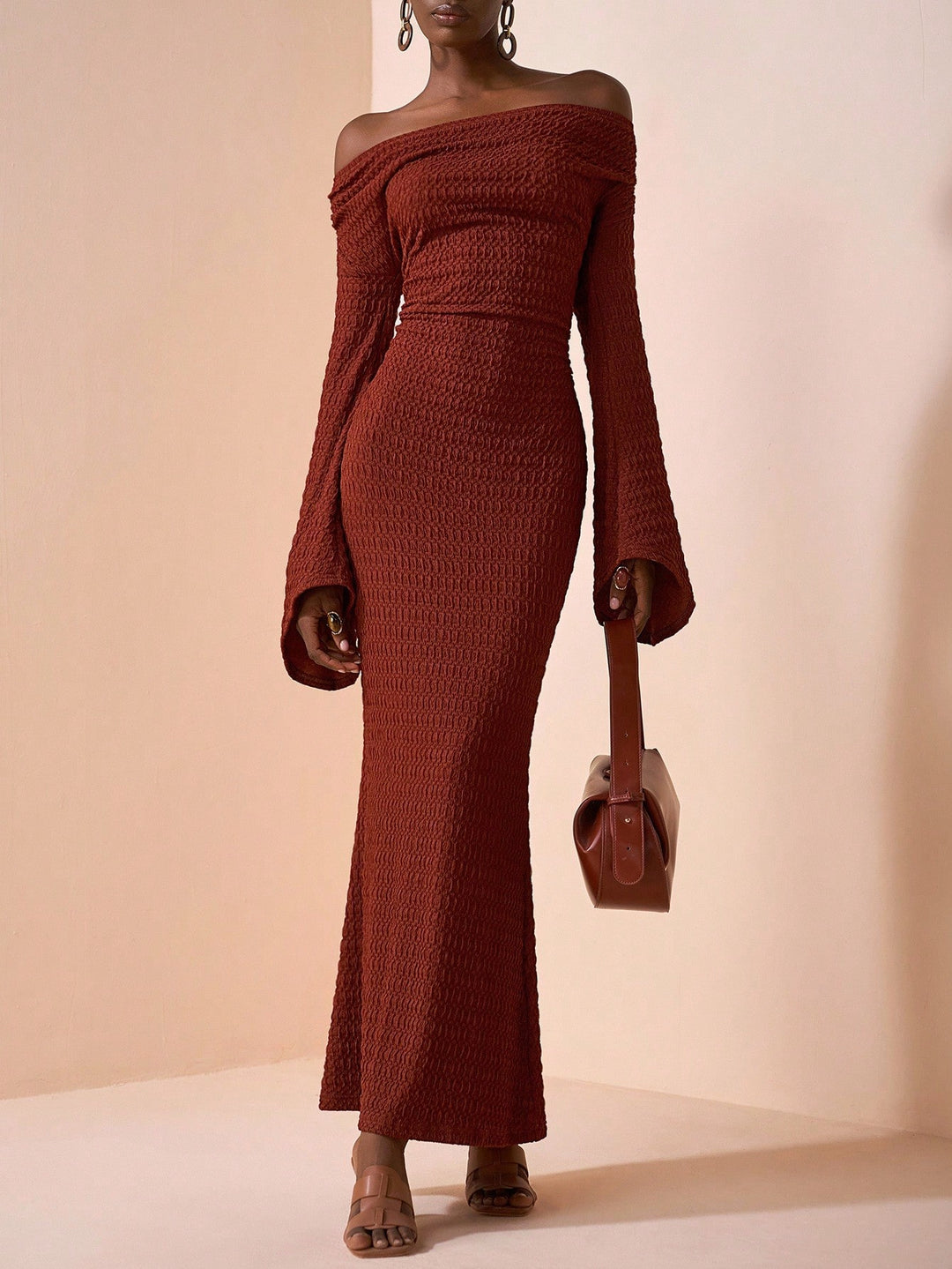 Rochie maxi SHEIN, cărămiziu