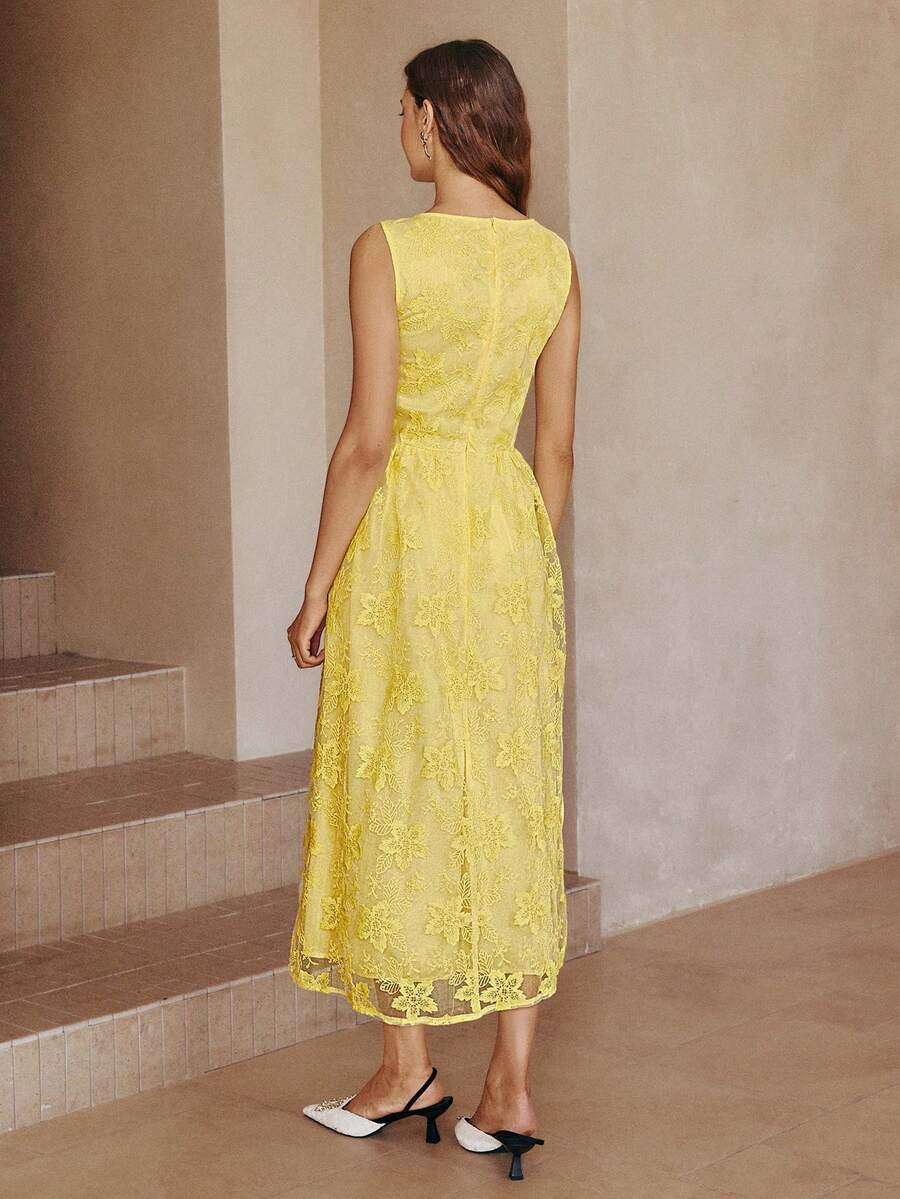 Rochie midi SHEIN, galben