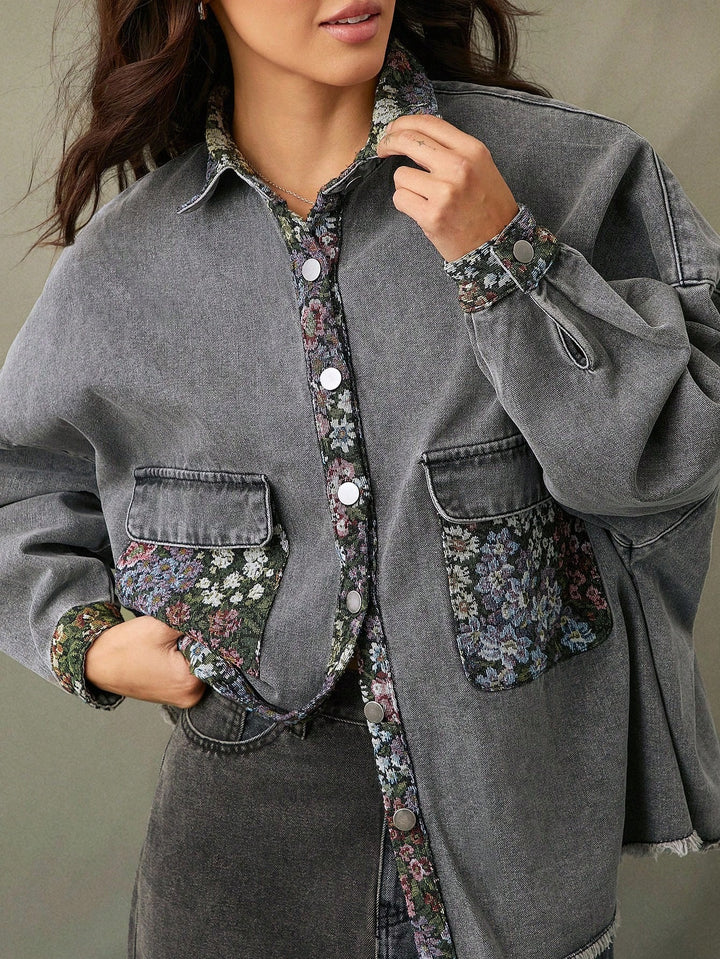 Jachetă denim SHEIN, gri