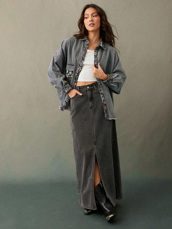 Jachetă denim SHEIN, gri