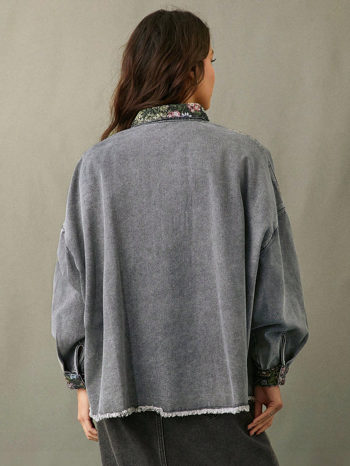 Jachetă denim SHEIN, gri