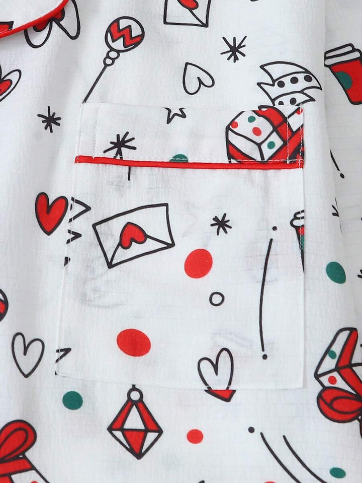 Compleu pijamale SHEIN, alb