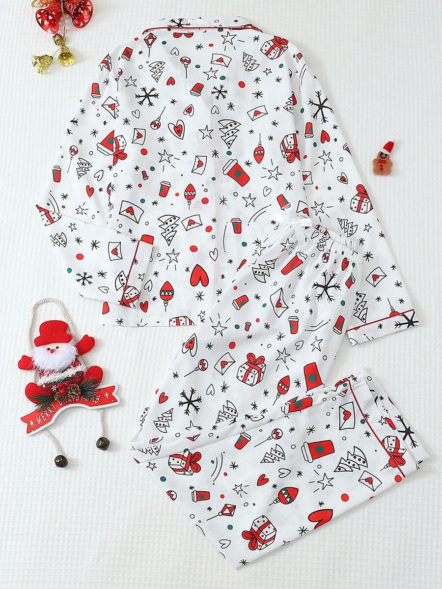 Compleu pijamale SHEIN, alb