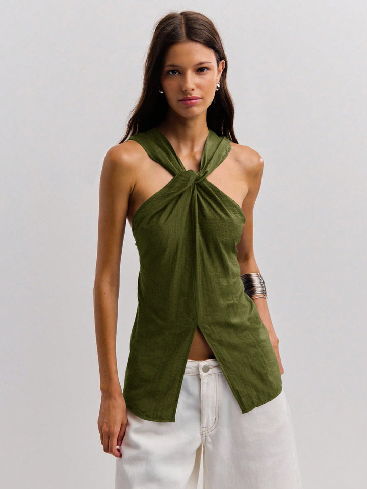 Top SHEIN, kaki