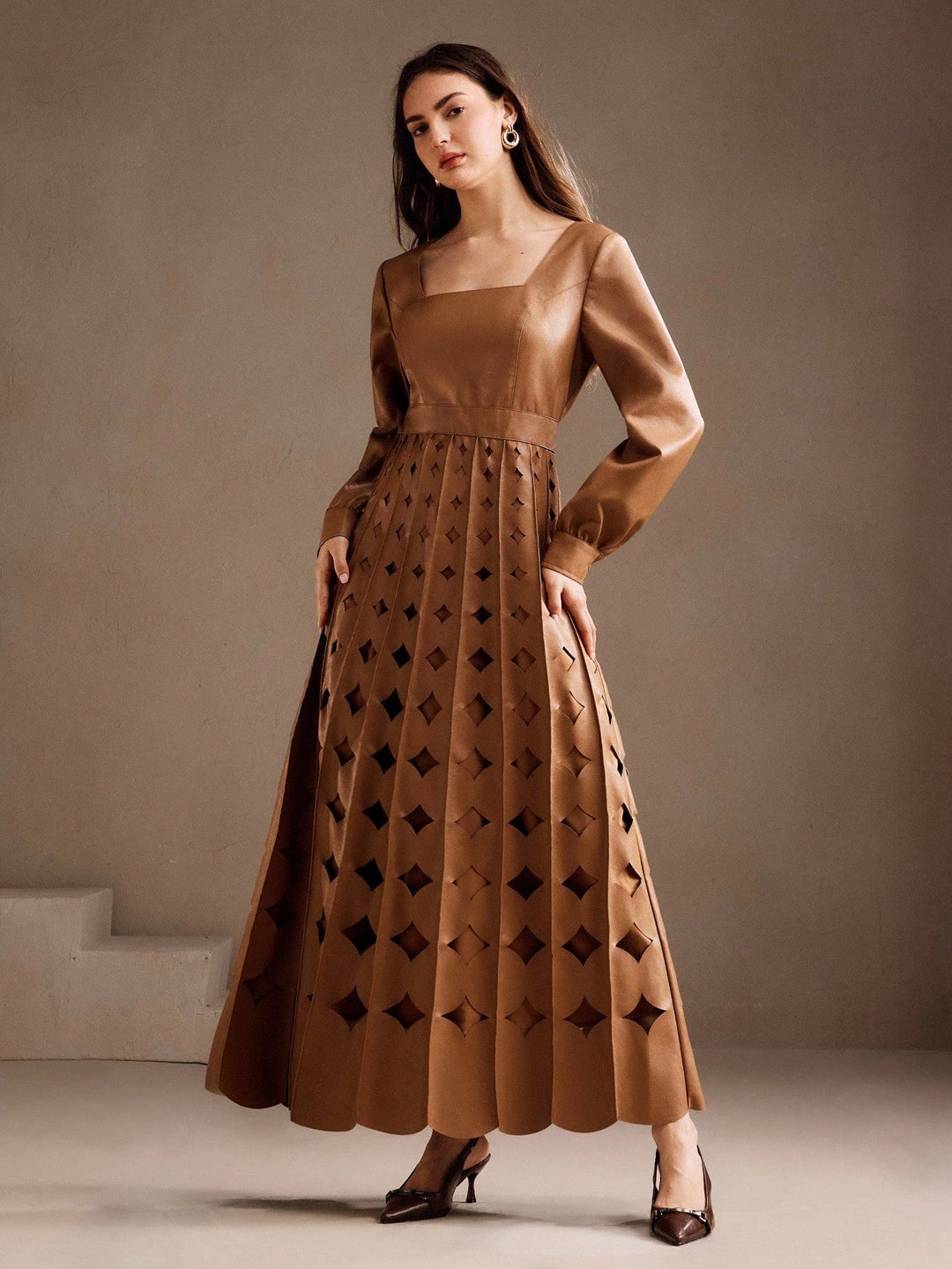 Rochie maxi SHEIN, kaki