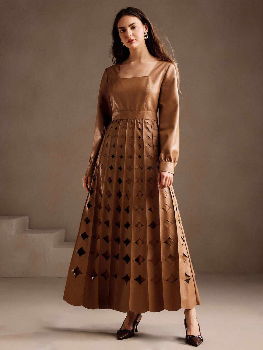 Rochie maxi SHEIN, kaki
