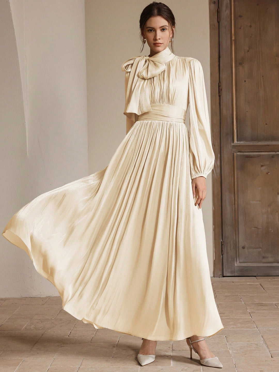 Rochie maxi SHEIN, bej
