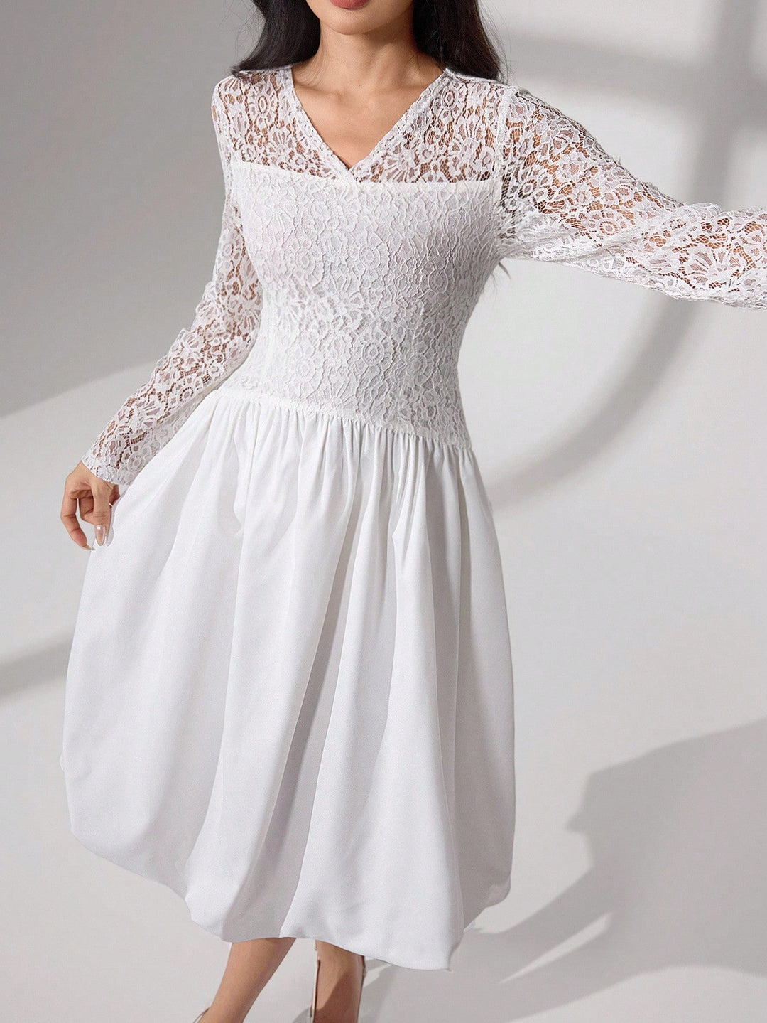 Rochie midi SHEIN, alb