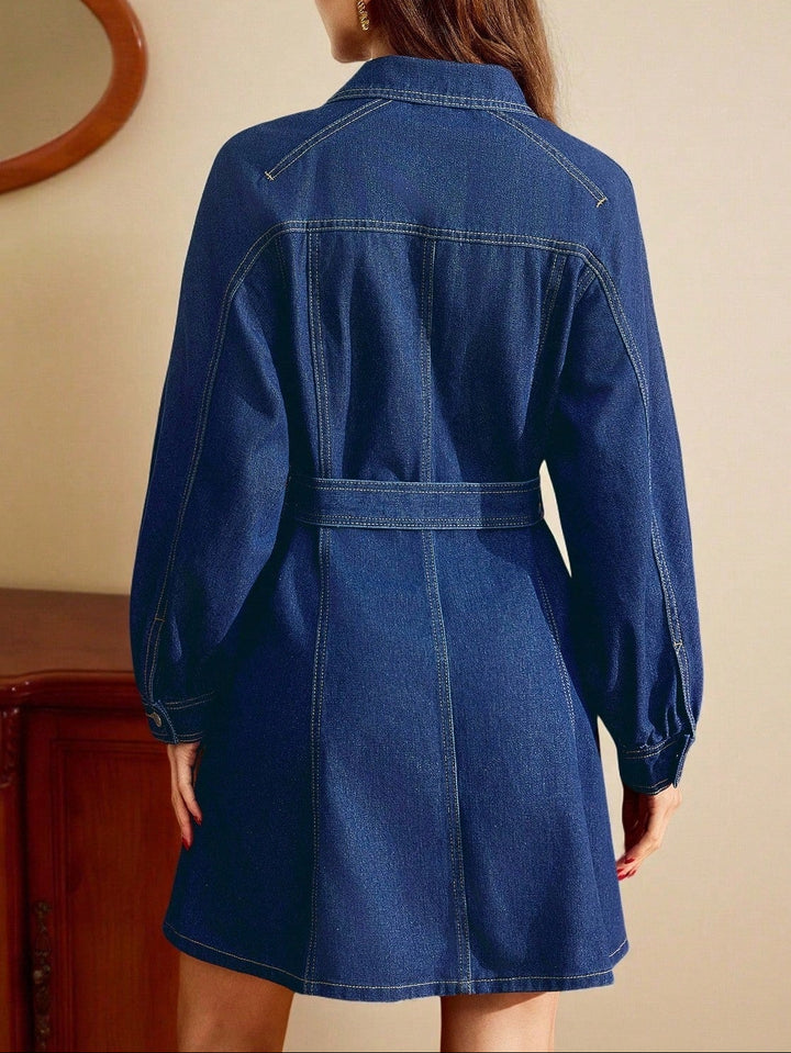 Rochie mini de blugi Shein, albastru