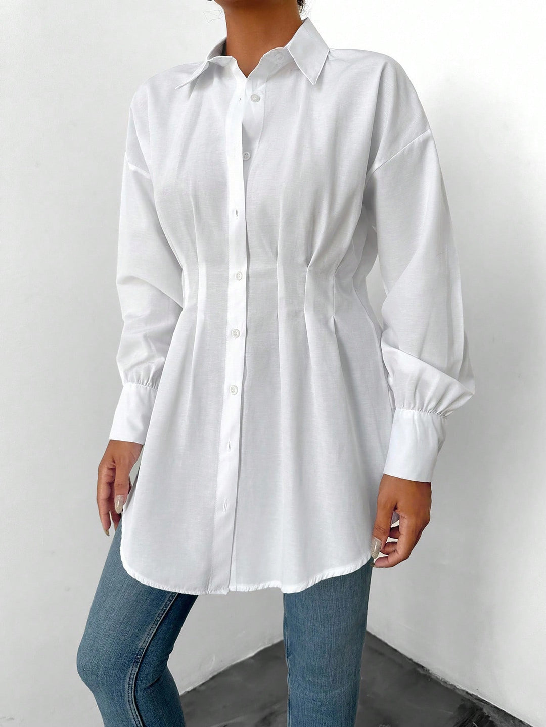 Rochie tip cămașă SHEIN, alb