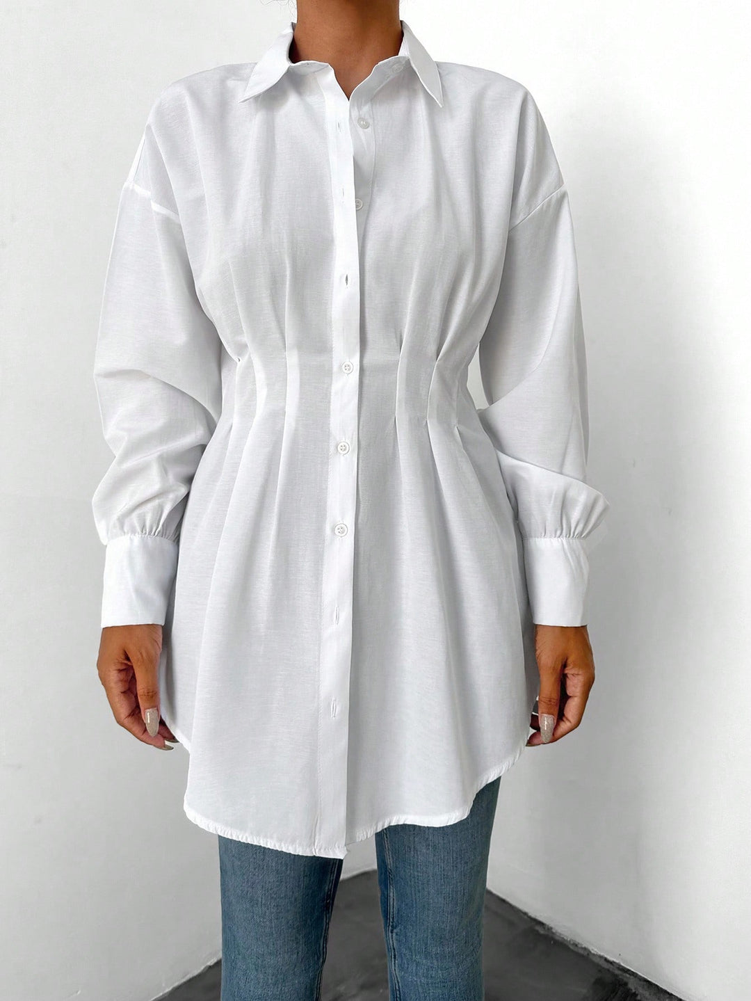 Rochie tip cămașă SHEIN, alb