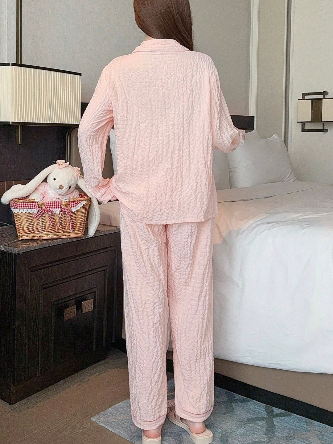 Compleu pijamale SHEIN, roz