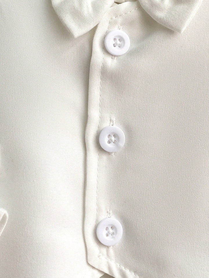 Set vestă și salopetă SHEIN, alb