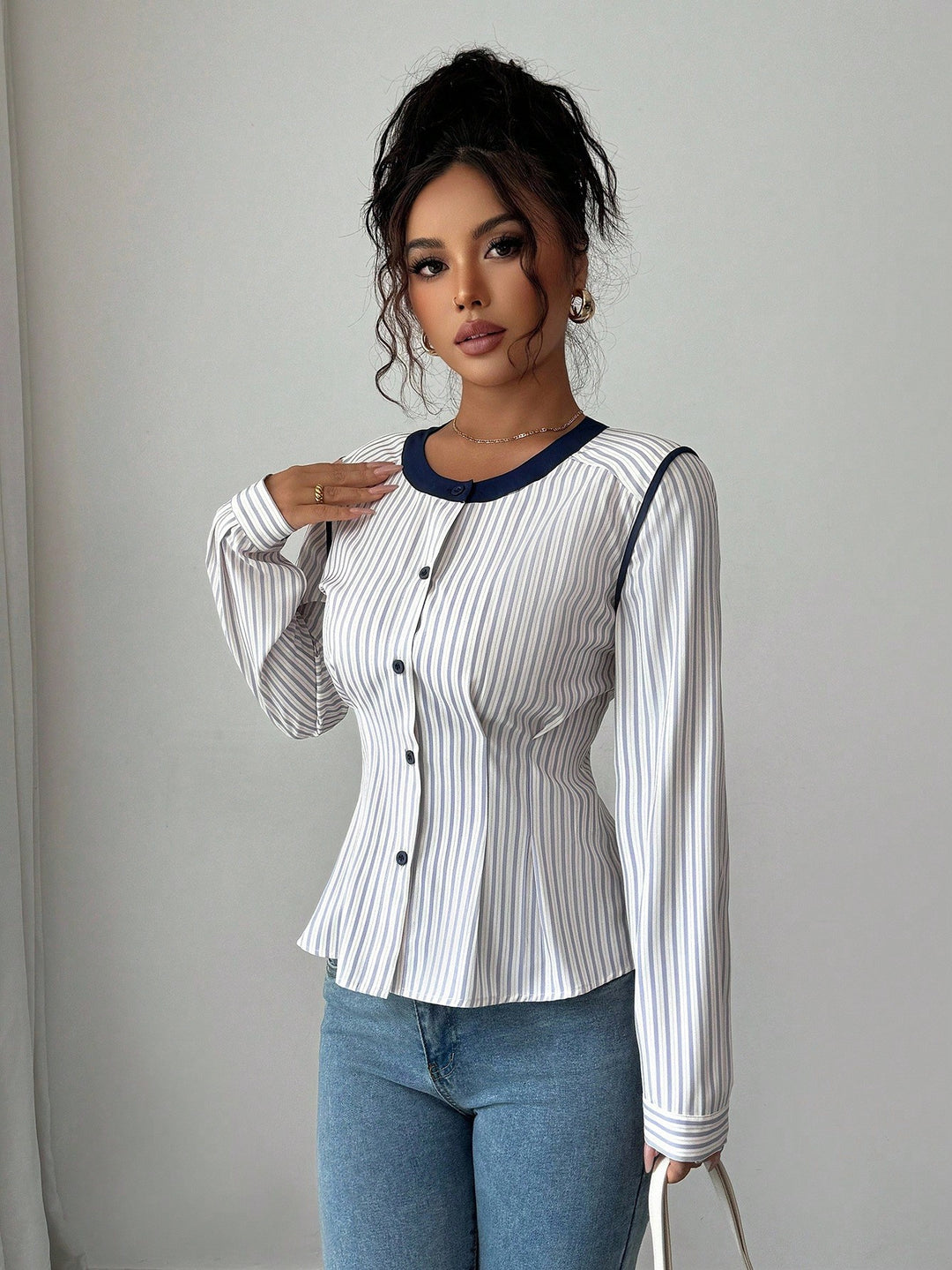 Bluza cu nasturi SHEIN, mix culori