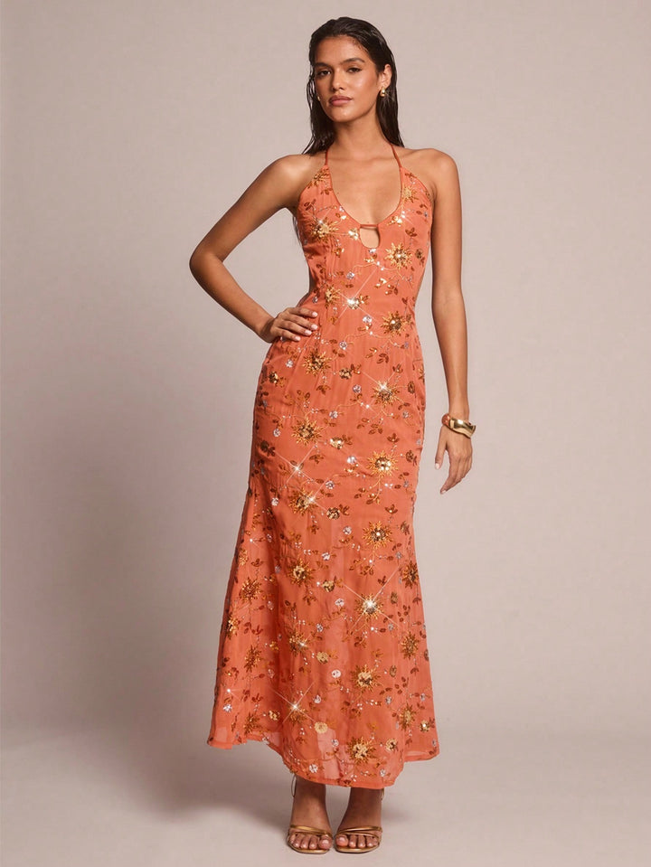 Rochie maxi SHEIN, portocaliu
