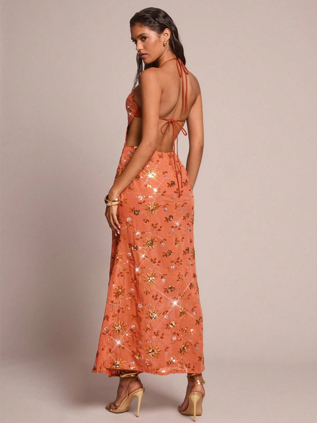 Rochie maxi SHEIN, portocaliu