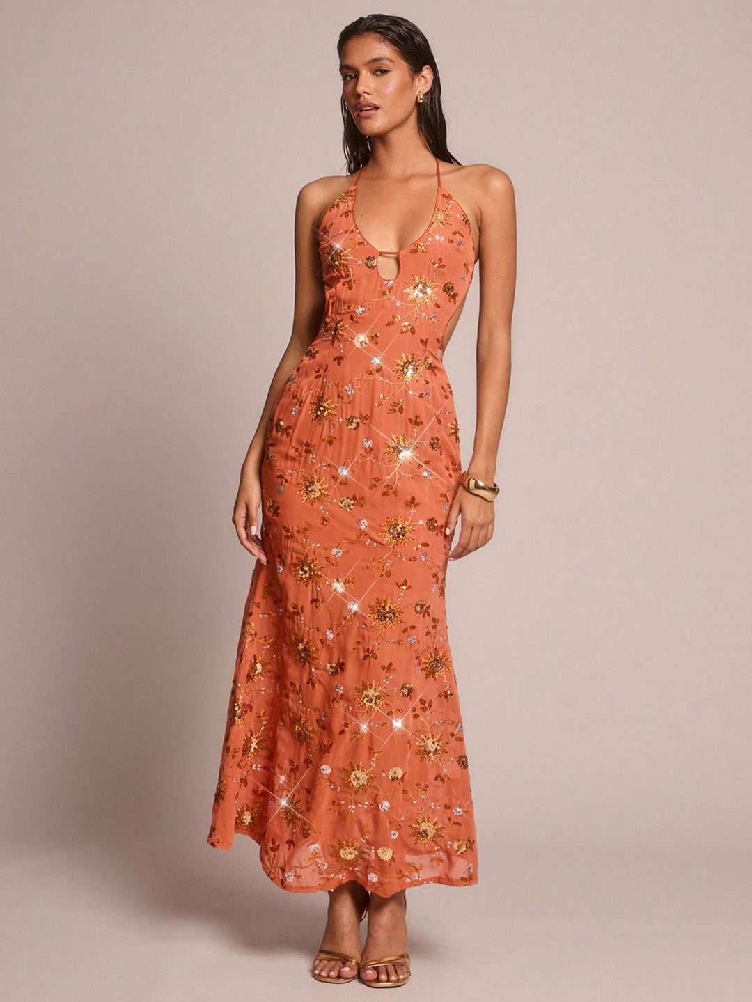 Rochie maxi SHEIN, portocaliu