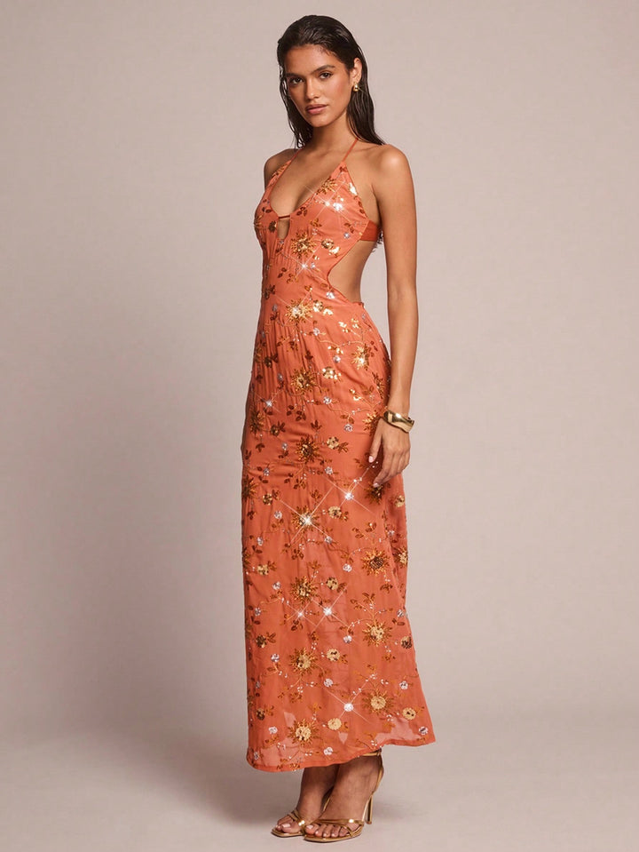 Rochie maxi SHEIN, portocaliu