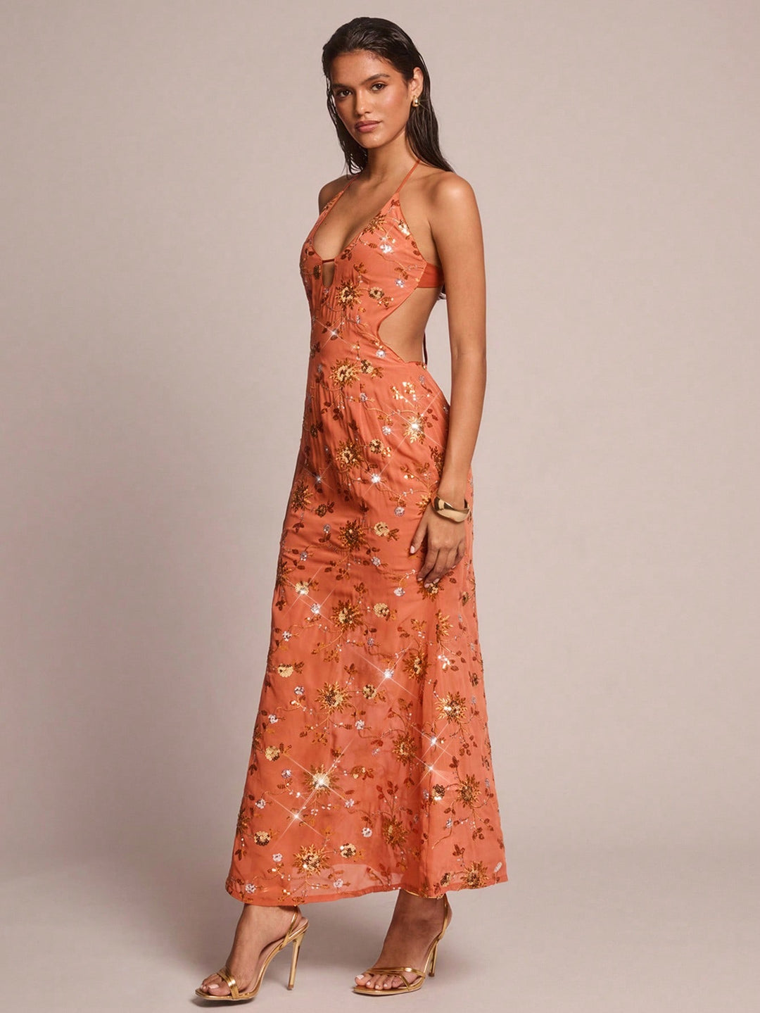 Rochie maxi SHEIN, portocaliu