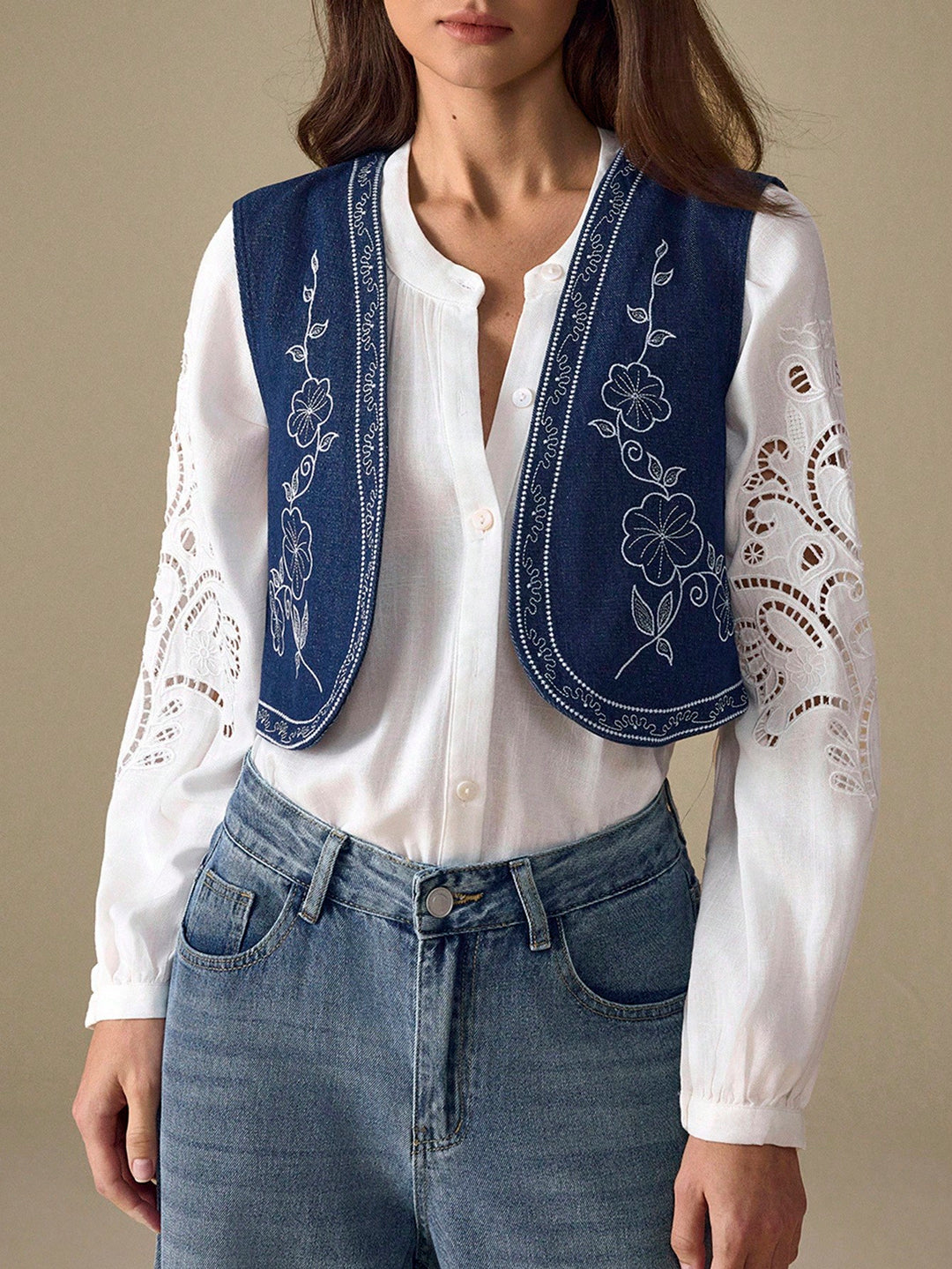 Vesă denim SHEIN, albastru