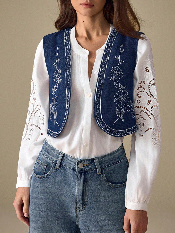 Vesă denim SHEIN, albastru