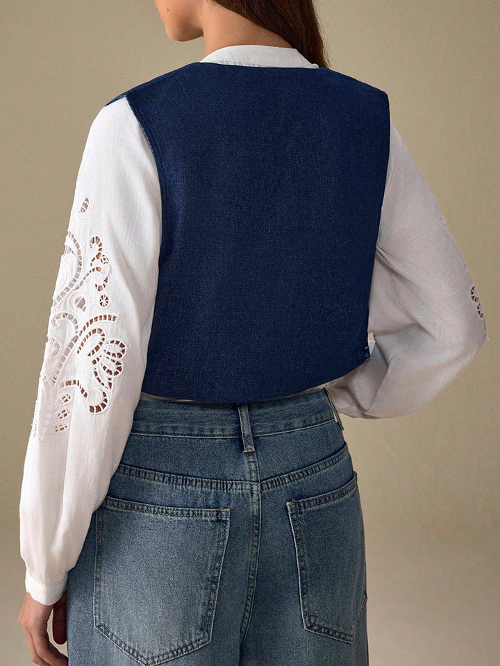 Vesă denim SHEIN, albastru