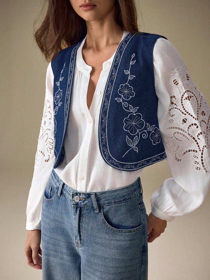 Vesă denim SHEIN, albastru