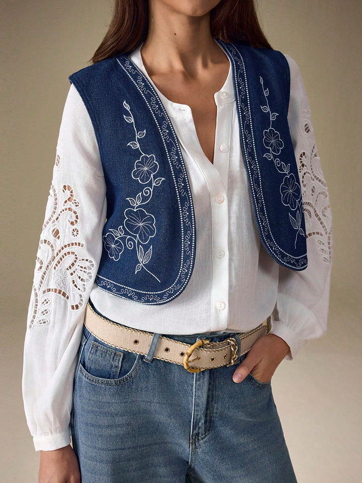 Vesă denim SHEIN, albastru