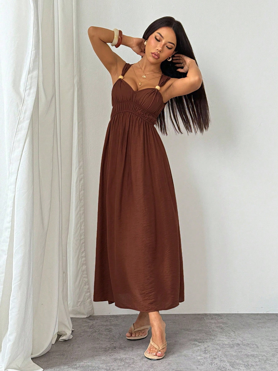 Rochie maxi SHEIN, maro