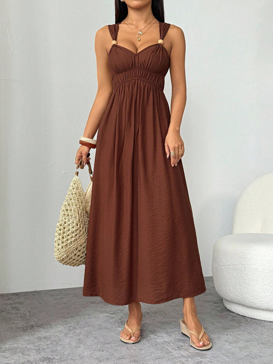 Rochie maxi SHEIN, maro