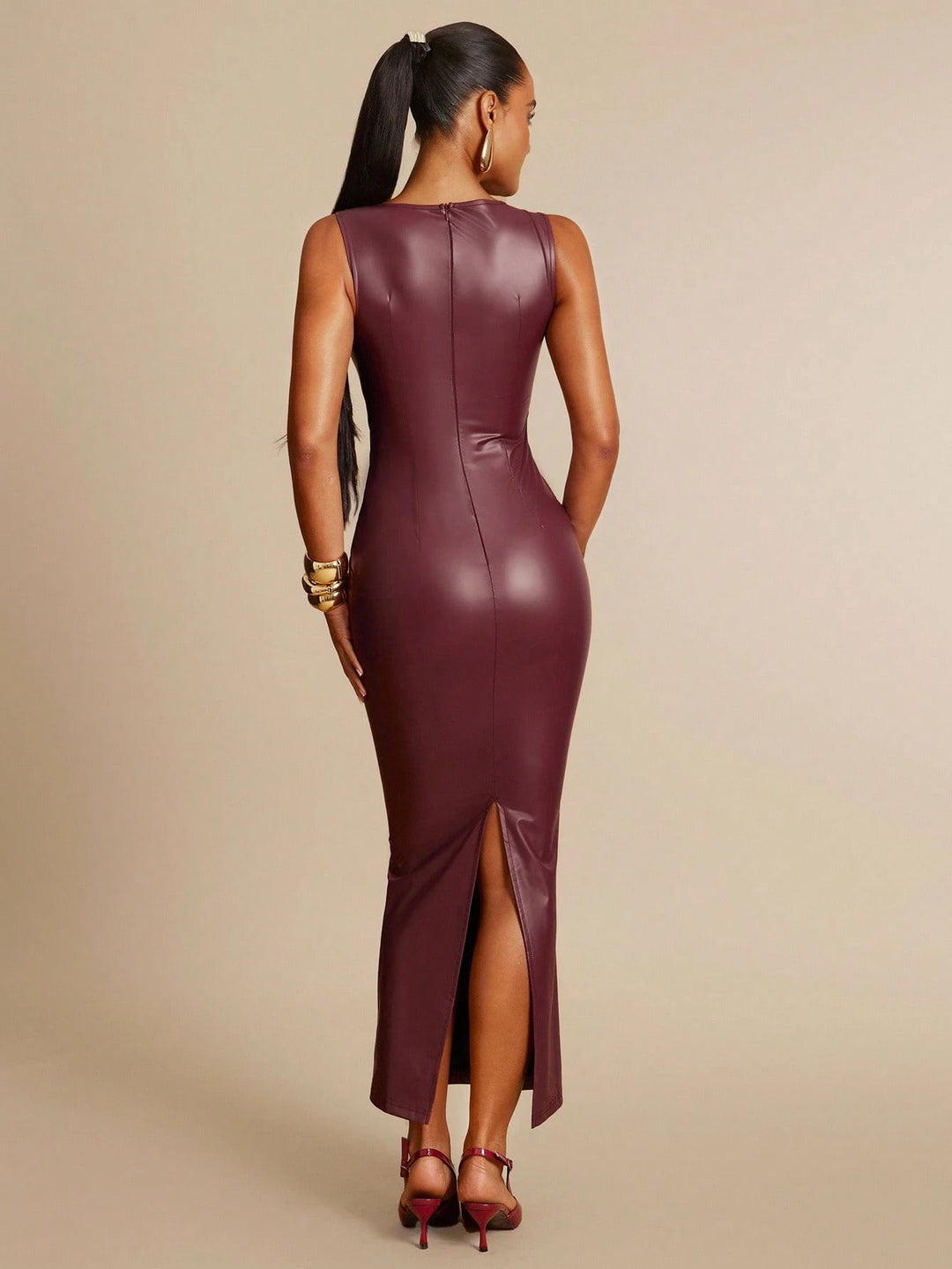 Rochie midi Shein, vișiniu