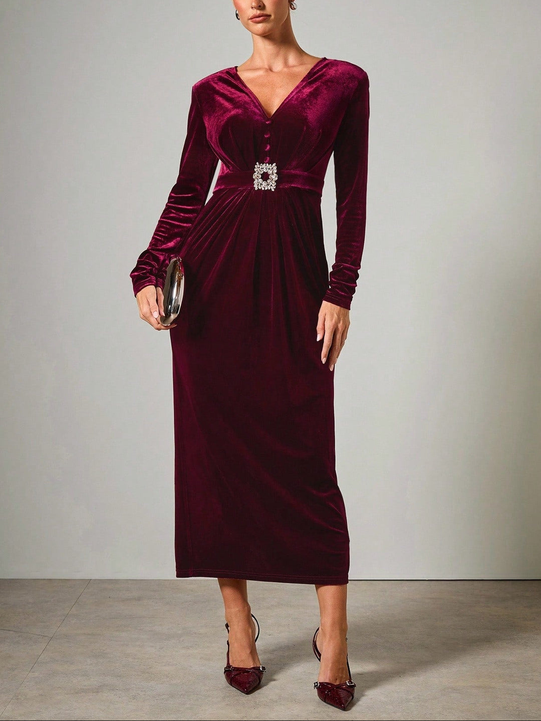 Rochie midi Shein, vișiniu