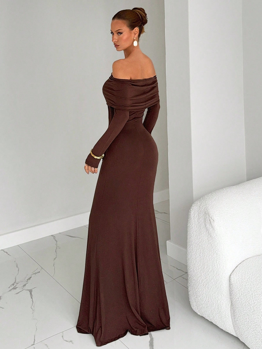 Rochie maxi SHEIN, maro