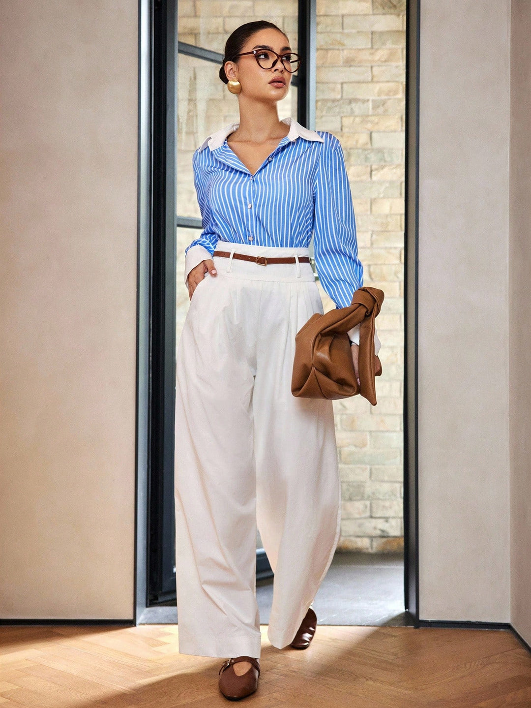 Pantaloni SHEIN, alb
